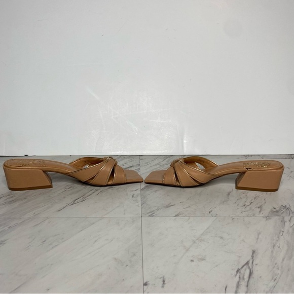 Vince Camuto Selaries Square Toe Tan Leather Heeled Sandal 7M - Picture 5 of 14